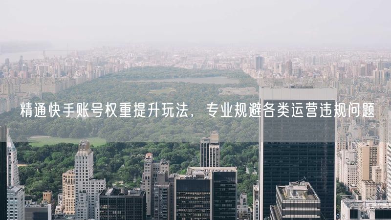 精通快手账号权重提升玩法,专业规避各类运营违规问题