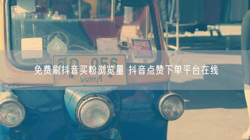 免费刷抖音买粉浏览量 抖音点赞下单平台在线