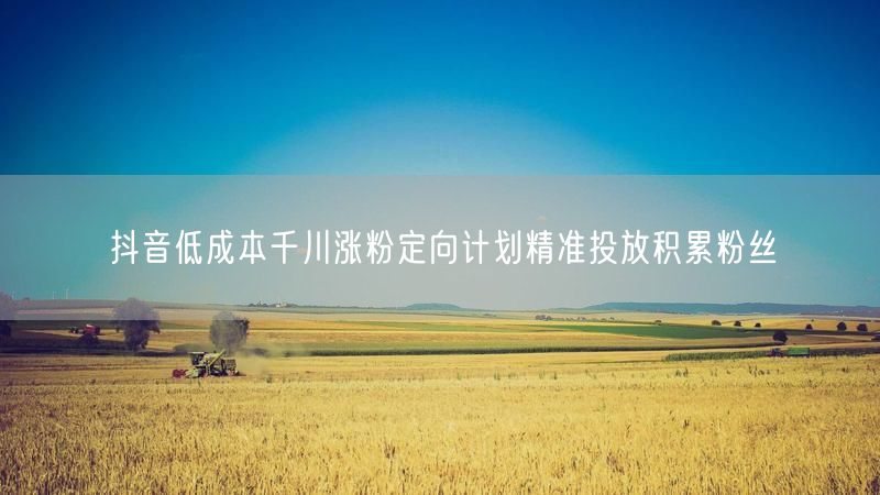 抖音低成本千川涨粉定向计划精准投放积累粉丝
