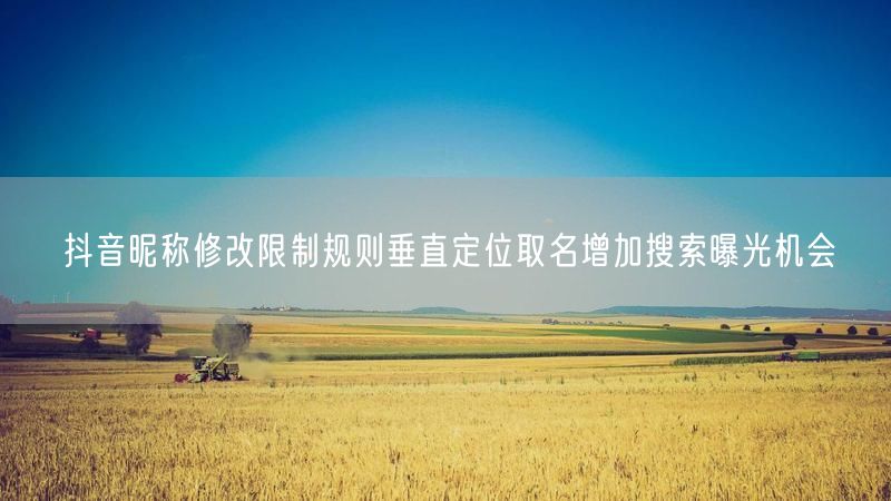 抖音昵称修改限制规则垂直定位取名增加搜索曝光机会