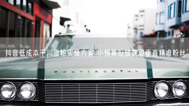 抖音低成本千川涨粉实操方案 小预算投放获取垂直精准粉丝